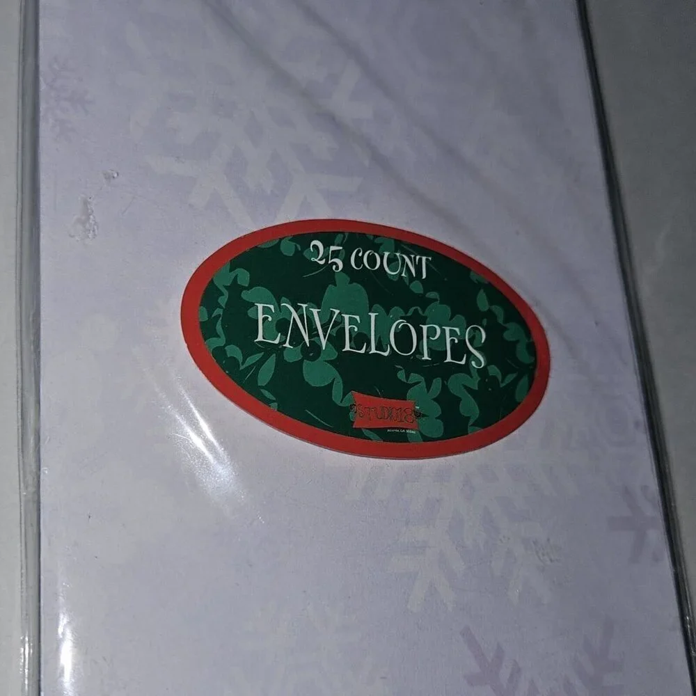NEW 5 Packs Snowflake Envelopes Christmas Letters White Silver G Squared